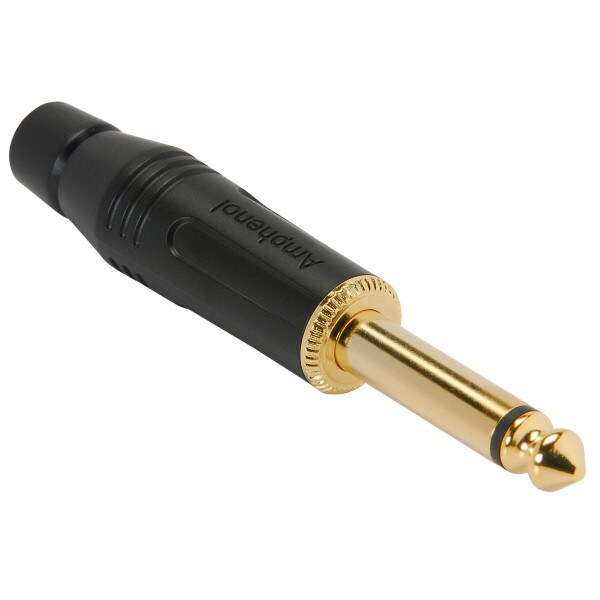 Main product image for Amphenol ACPM-GB-AU 1/4" Mono Phone Plug Black w/ 092-0130